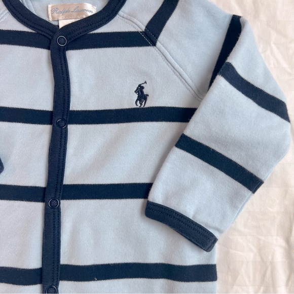 Ralph Lauren Blue Striped One-Piece, Size 9 Months - Picture 2 of 3
